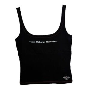 Vintage Rare Team McLaren Mercedes F1 Tank Top Size Small Black Y2K Racing